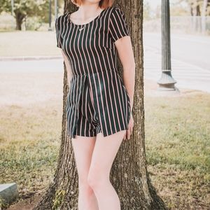 Nordstrom Lush Striped Fitted Romper